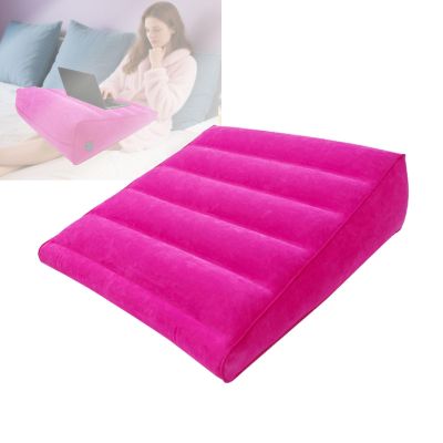 IINCOOY Durable Inflatable Bed Wedge Pillow, Quick Inflation and Deflation, Back Support and Leg Elevation, for Sleeping, Reading and Camping (Red)