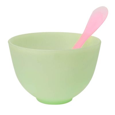 AMUSLESUR 2-Piece Green Non-Slip Silicone Mask-Mixing Bowl Set