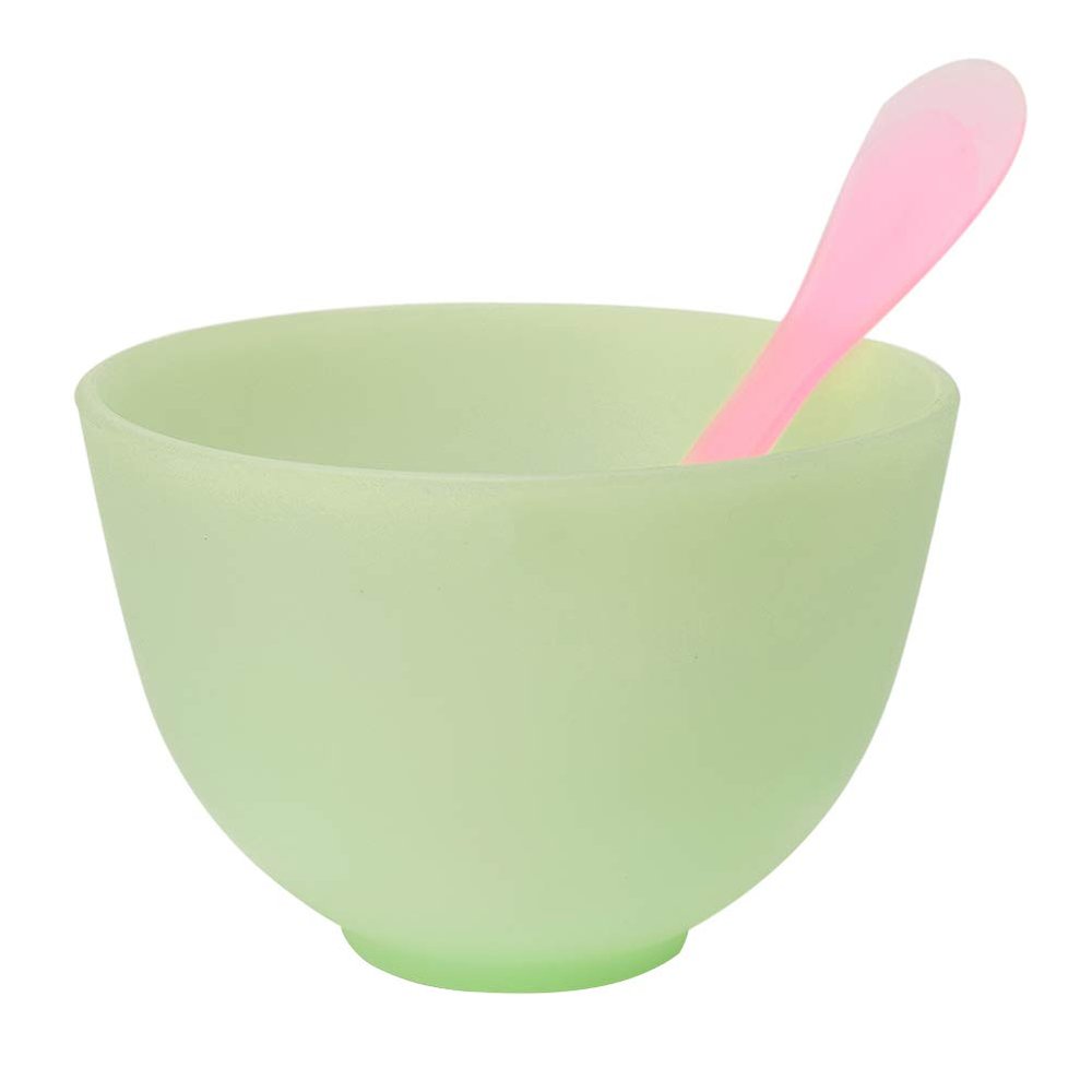AMUSLESUR 2-Piece Green Non-Slip Silicone Mask-Mixing Bowl Set
