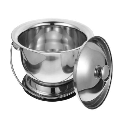 Guangcailun Portable Spittoon with Lid, Stainless Steel
