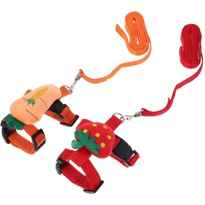 HYTROVE 2-Pack Small Animal Harnesses with Adjustable Leashes, Including Hamster Leashes, for Dwarf Rabbits, Gray, S