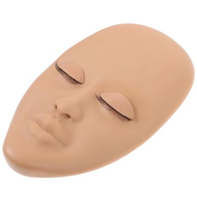 SOLUSTRE PVC Practice Head for Eyelash Extensions with Removable Eyelids, Khaki
