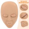 SOLUSTRE PVC Practice Head for Eyelash Extensions with Removable Eyelids, Khaki view 3