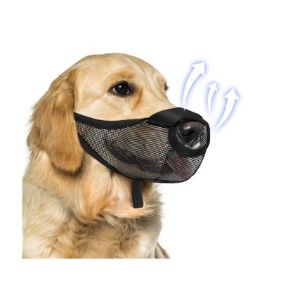 Dog Muzzle, Breathable Anti-Food Muzzle for Dogs, Adjustable Snout Loop for Small to Medium Dogs, Prevents Biting, Licking, and Chewing (Black-XL)