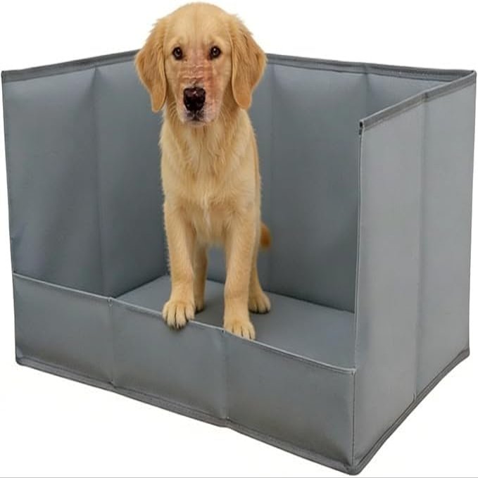 Puppy Potty Tray for Indoor Dog Toilet, Foldable, Gray