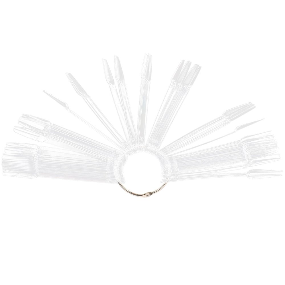 WRITWAA 100 Plastic Nail Display Tips for Nail Art Samples and Polish Color Display