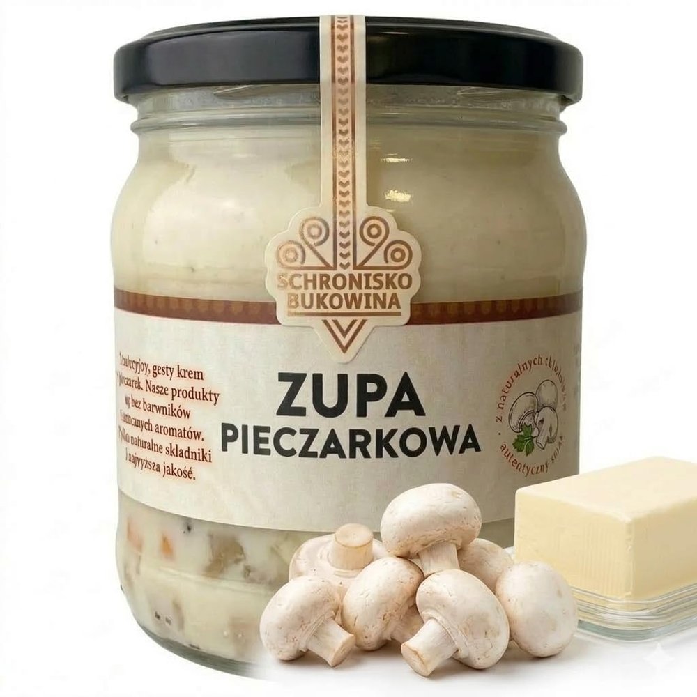 SCHRONISKO BUKOWINA Mushroom Soup, 400 ml, with Champignons