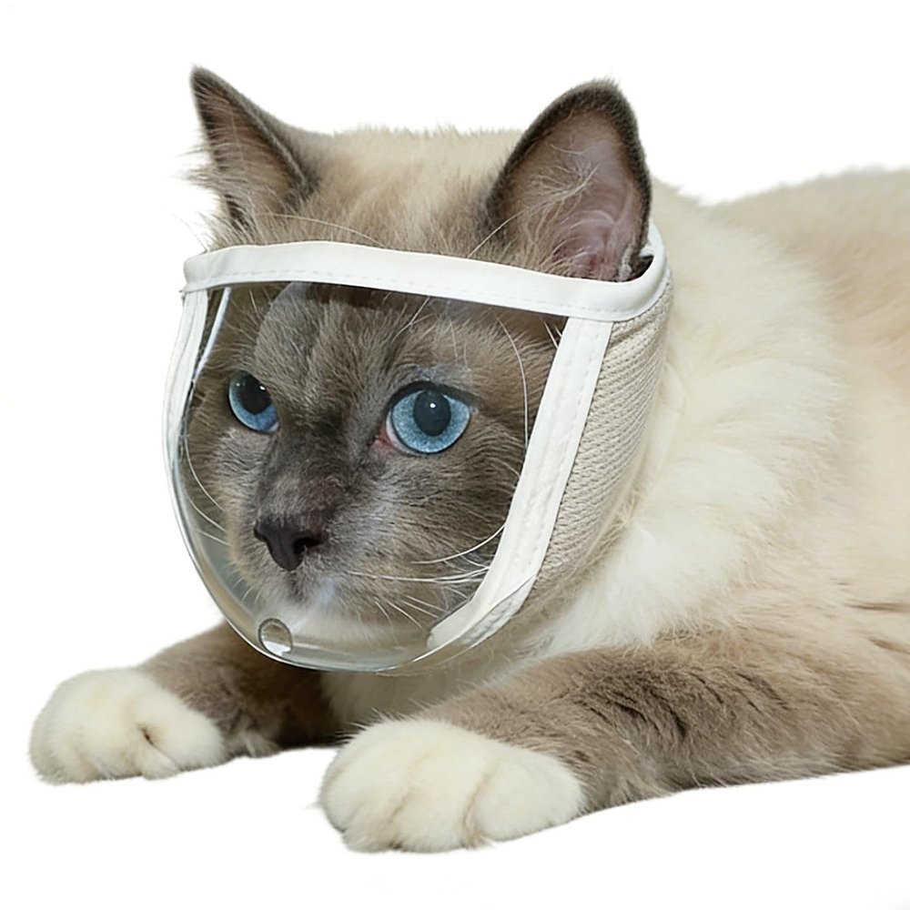 Cat Muzzle - Standard Size, Transparent, Breathable