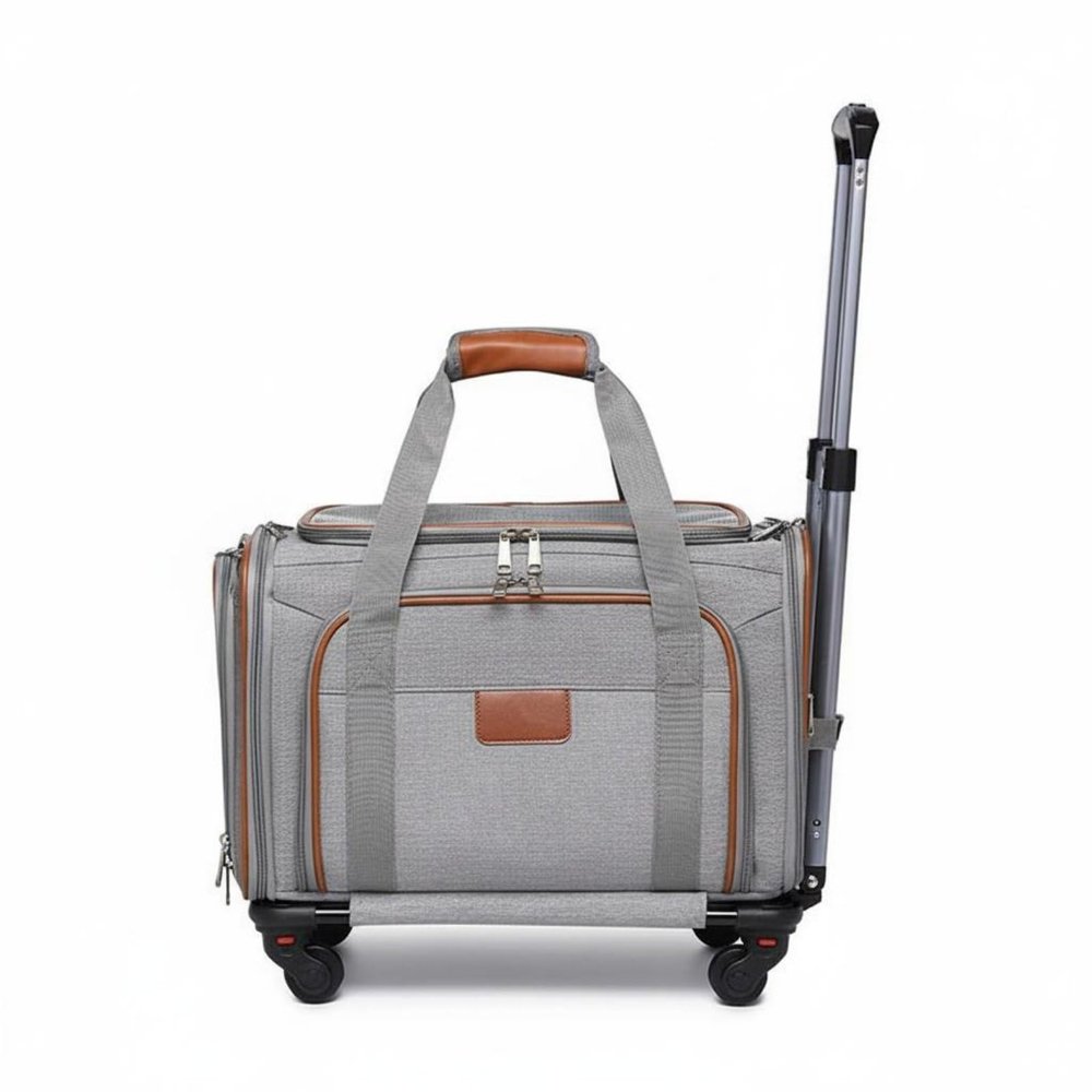 MotiveTech Pet Trolley with Wheels, Expandable Foldable Carrier for Dogs and Cats