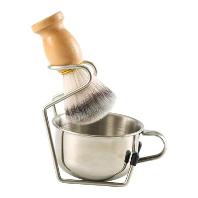 Cirraorive 3-Piece Men's Shaving Brush Set with Bowl and Stand, Style B