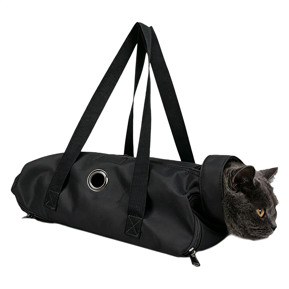 Cat Restraint Bag, Durable Washable Carrier, Versatile Grooming Tool with Safety Zipper