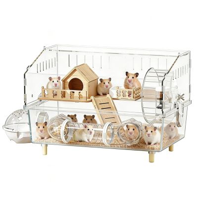 Acrylic Glass Hamster Cage and Habitat for Chinchillas, Hedgehogs, and Small Animals