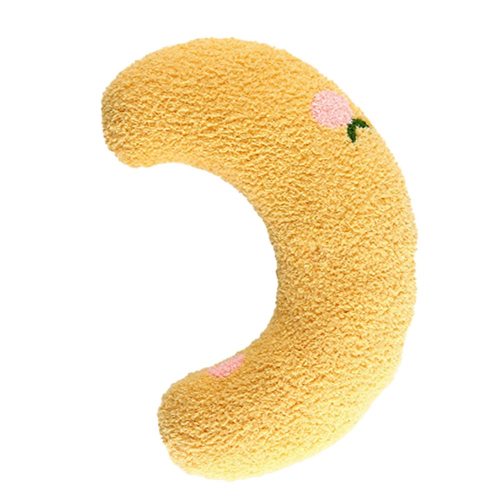 Soft and Safe Dog Neck Pillow, Moon-Shaped Pet Cushion for Improved Sleep, Comfortable U-Shaped Cat Pillow, Suitable for All Pets (Light Yellow)