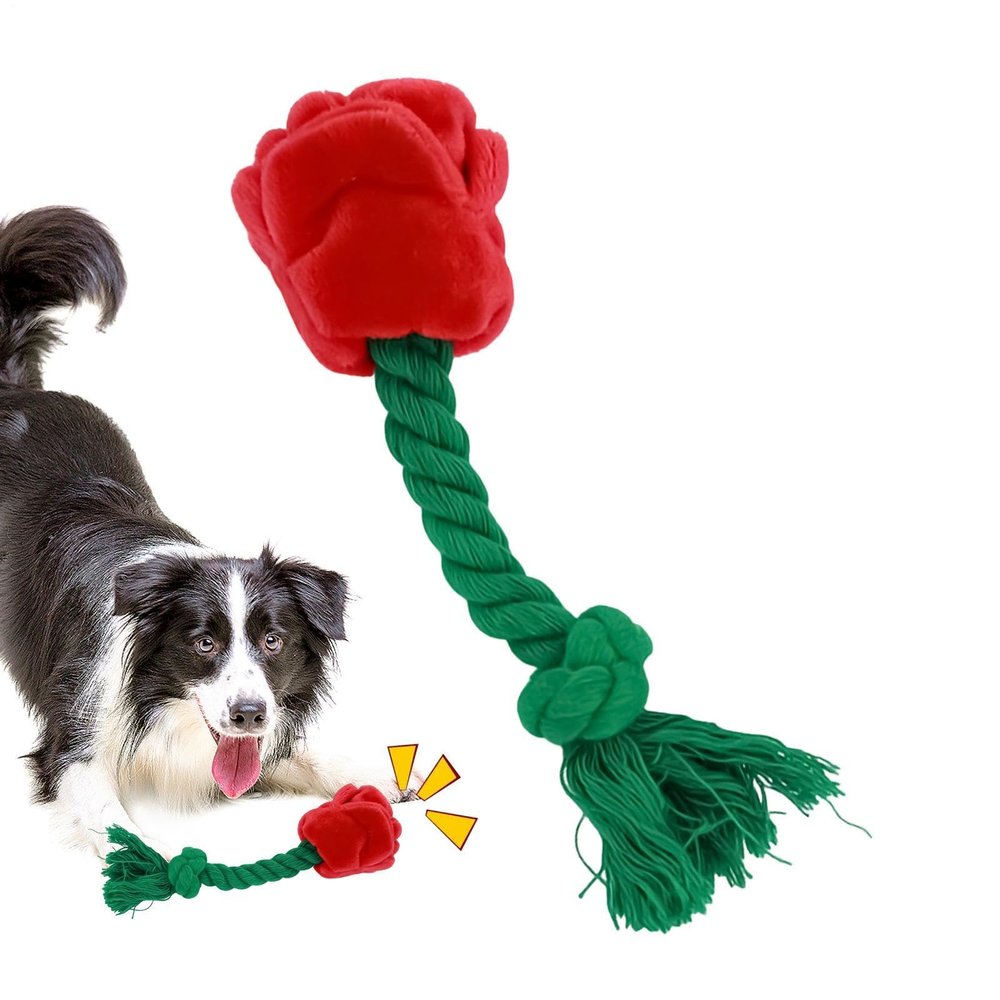 Genrico Pink Plush Squeaky Dog Toy