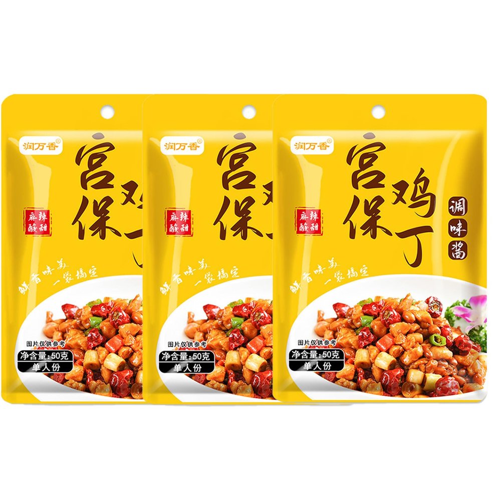Kung Pao Sauce Seasoning and Stir-Fry Sauce Pack for Kung Pao Chicken (approx. 60 g x 3)