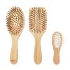 3-Piece Bamboo and Wood Hair Brush Set, Medium Oval, Medium Square and Small Oval view 1