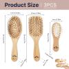 3-Piece Bamboo and Wood Hair Brush Set, Medium Oval, Medium Square and Small Oval view 2