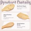 3-Piece Bamboo and Wood Hair Brush Set, Medium Oval, Medium Square and Small Oval view 3