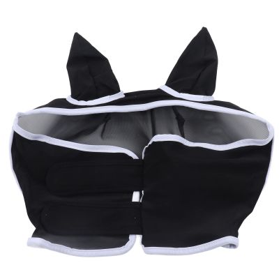 Haofy Horse Fly Mask, Comfortable, Breathable, Fine Mesh Design, Horse Face Mask with Ears (Black)