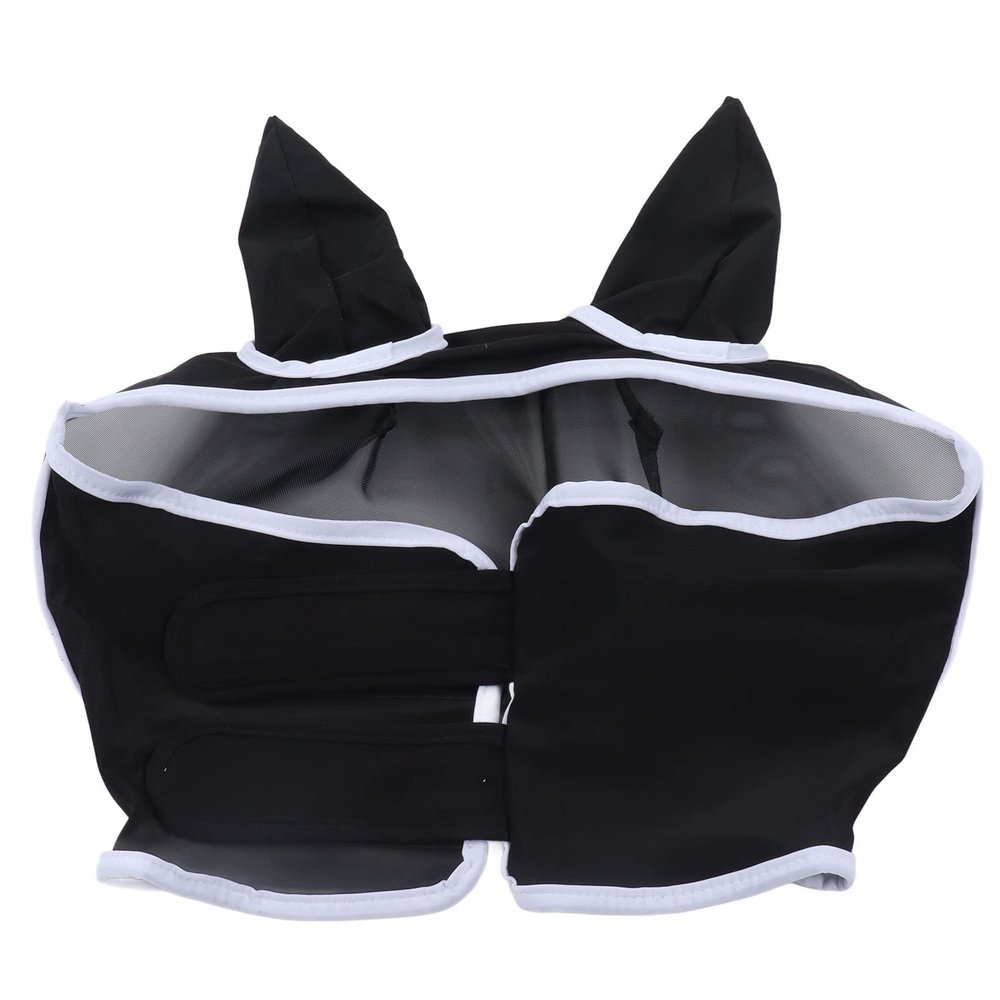 Haofy Horse Fly Mask, Comfortable, Breathable, Fine Mesh Design, Horse Face Mask with Ears (Black)