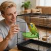 Resin Bird Cage Perch in Plant Shape for Beak and Nail Care view 2