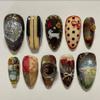 Handmade Vintage Nail Press with Mosaic, Floral and Painted Landscape Details (Y7) view 1