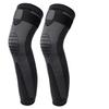 NDSJAIE Compression Leg Sleeves, 1/2 Pcs, Full-Leg Compression Sleeves with Straps, Unisex, Long, for Running, Basketball, Soccer and Cycling, Black-2Pcs, L view 1