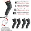 NDSJAIE Compression Leg Sleeves, 1/2 Pcs, Full-Leg Compression Sleeves with Straps, Unisex, Long, for Running, Basketball, Soccer and Cycling, Black-2Pcs, L view 3