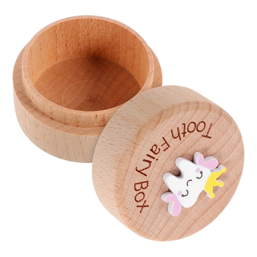 Gadpiparty Wooden Baby Tooth and Hair Keepsake Box, Brown