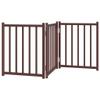 Lumanois 3-Piece Foldable Dog Gate, Brown Oak, 150 cm, Solid Fir Wood, 2.5 kg, 352292 view 2