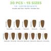 Cosblisvia 30-Piece Blue-Green Floral Press-On Nails, Short Fake Nails view 2