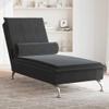 Lumanois Massage Chaise Lounge with Neck Roll, Black Velvet, 14.65 kg, 379455 view 1
