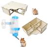 JASFLY Hamster House 22 x 17 x 8 cm, 3-Room Multi-Chamber House with Blue 125 ml Water Bottle view 1