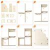 JASFLY Hamster House 22 x 17 x 8 cm, 3-Room Multi-Chamber House with Blue 125 ml Water Bottle view 3