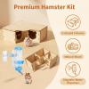JASFLY Hamster House 22 x 17 x 8 cm, 3-Room Multi-Chamber House with Blue 125 ml Water Bottle view 4