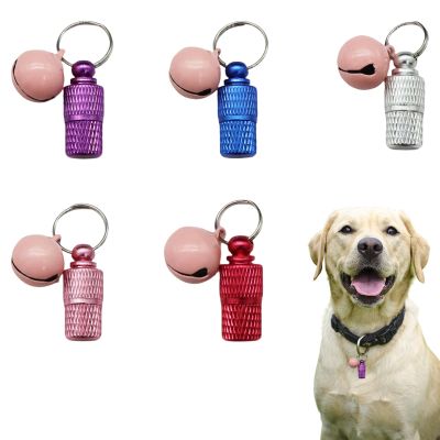 YEDOUALE 5-Pack Pet ID Tags for Dogs and Cats with Bells, Waterproof Copper Capsules in 5 Colors