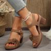 Women's 3D Flower Open-Toe Wedge Sandals with Wide Fit view 3