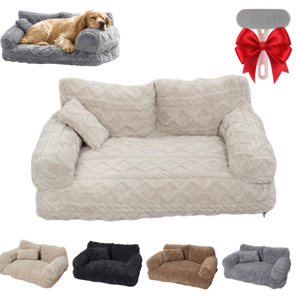 Plush Pet Sofa Bed with Removable Washable Cover