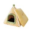 Feizikaw Insulated Winter Cat Bed for Balconies, Cozy Warm Tent Design for Small and Medium Cats, Indoor/Outdoor (Yellow, 47 x 46 x 48 cm) view 1