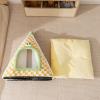 Feizikaw Insulated Winter Cat Bed for Balconies, Cozy Warm Tent Design for Small and Medium Cats, Indoor/Outdoor (Yellow, 47 x 46 x 48 cm) view 2