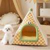 Feizikaw Insulated Winter Cat Bed for Balconies, Cozy Warm Tent Design for Small and Medium Cats, Indoor/Outdoor (Yellow, 47 x 46 x 48 cm) view 4