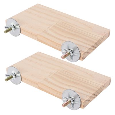 2-Pack Natural Wood Bird Perches with Swing for Cages