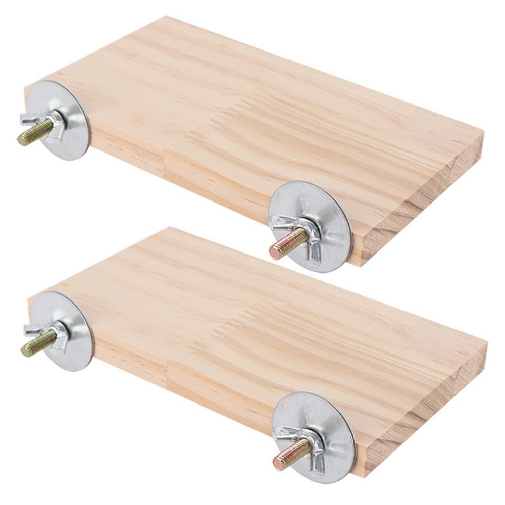 2-Pack Natural Wood Bird Perches with Swing for Cages