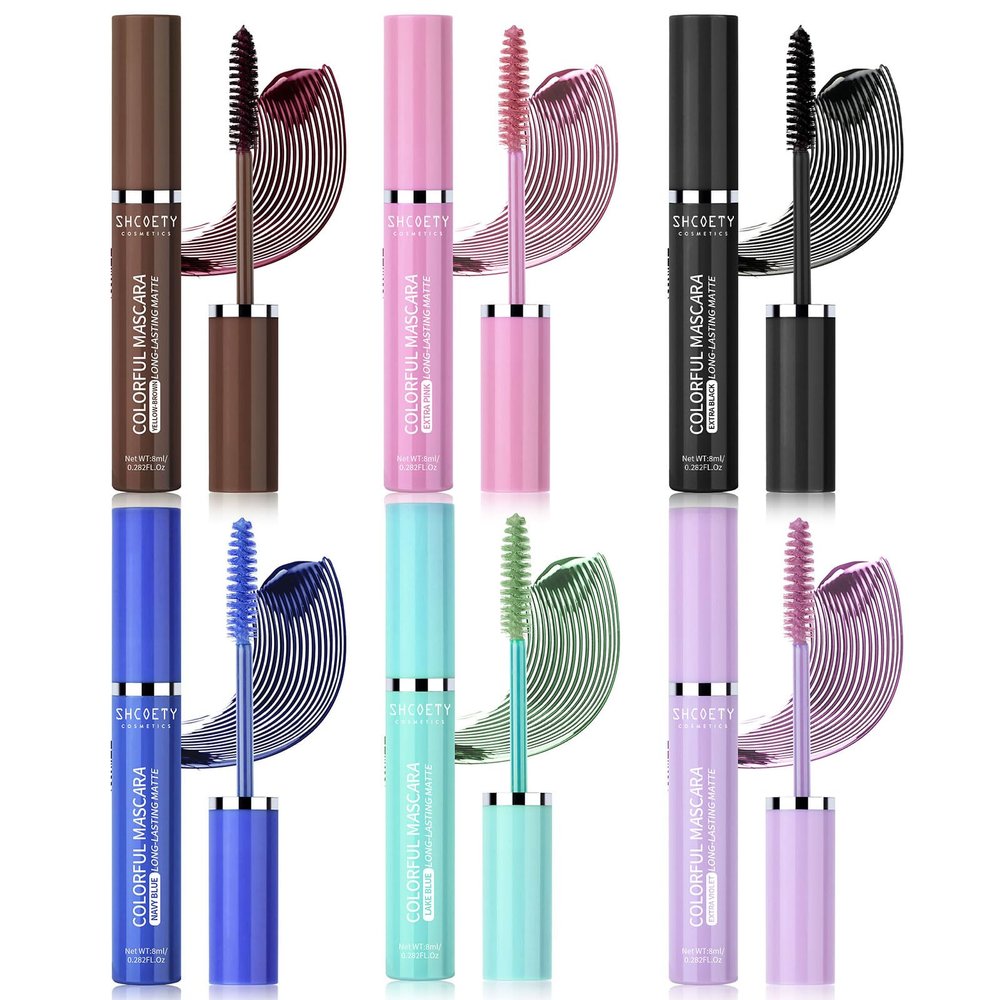 Colored Mascara, 6 Colors, Waterproof, Long-Lasting, Volumizing