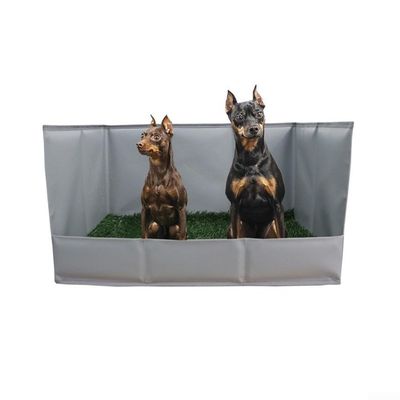 DAZZLEEX Portable Dog Grass Pad with Tray, Foldable, Gray