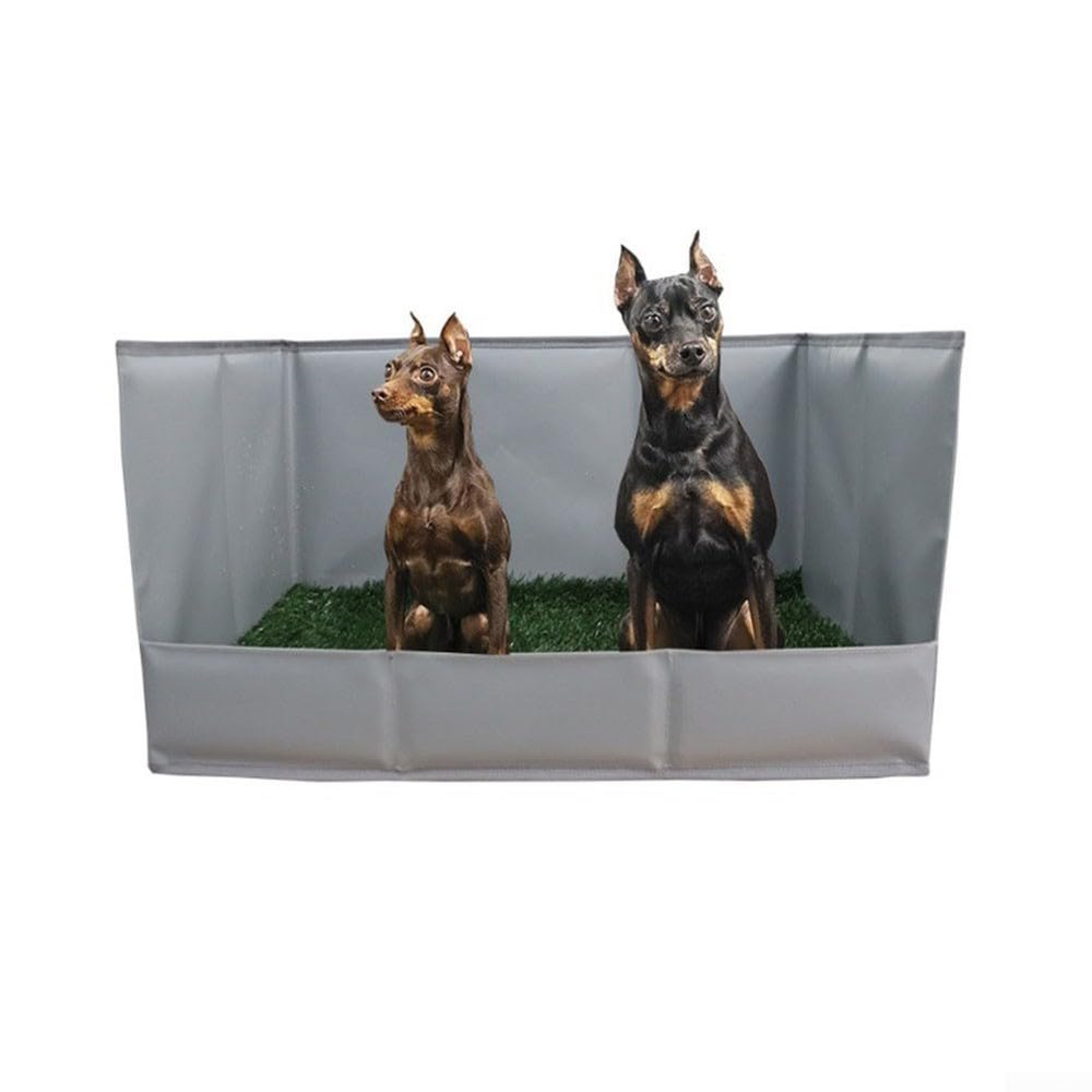 DAZZLEEX Portable Dog Grass Pad with Tray, Foldable, Gray
