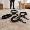 Dpofirs Double Dog Leash with 360° Swivel and Reflective Stitching, Black view 3