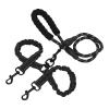 Dpofirs Double Dog Leash with 360° Swivel and Reflective Stitching, Black view 4