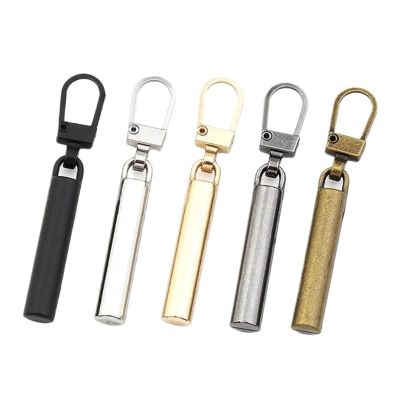Zipper Replacement, Pack of 10 Metal Zipper Pulls, Multicolor, 50 x 6 mm, for Zipper Slider Heads and Repairs (Black)