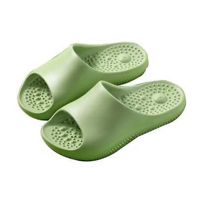 SQOYEI Indoor Silent Foot Massage Slippers, Flat-Foot Massage Shoes, Non-Slip Reflexology Sandals, Soft and Stretchable (Green, EU 36–37)